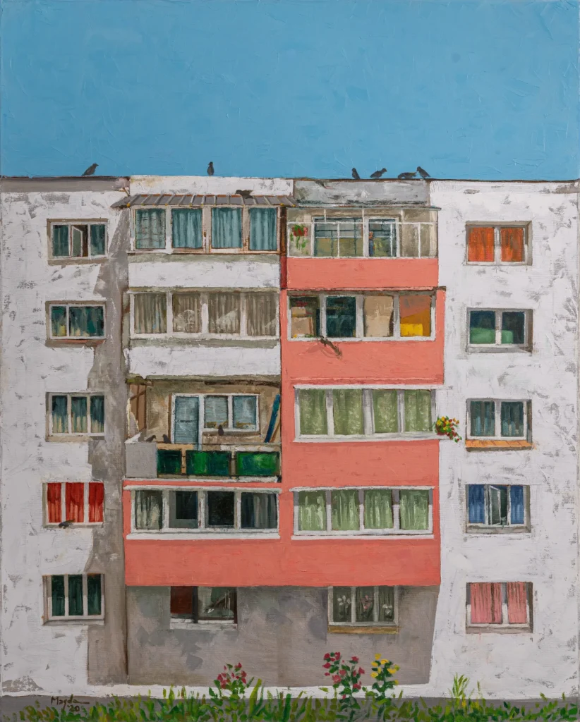 Socialist Modernism Oil Painting Art - Blocks