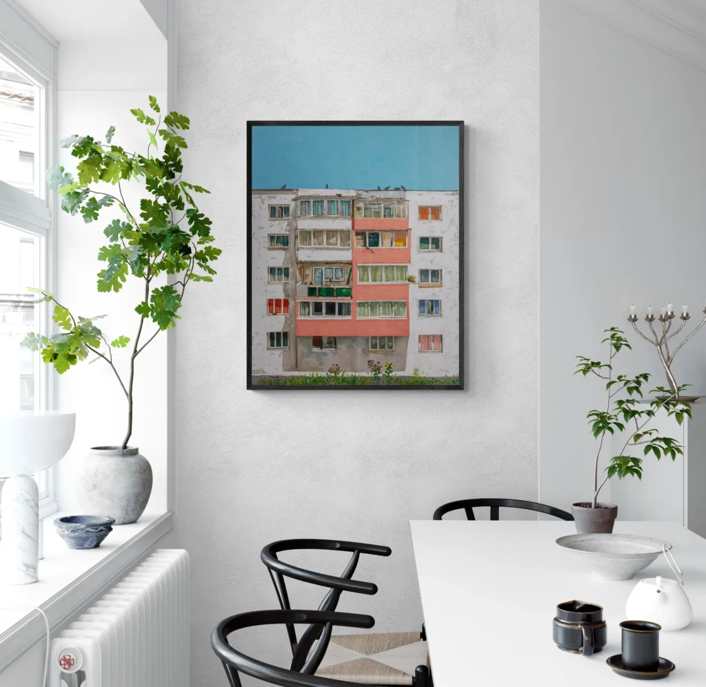Socialist Modernism Oil Painting Art - Blocks