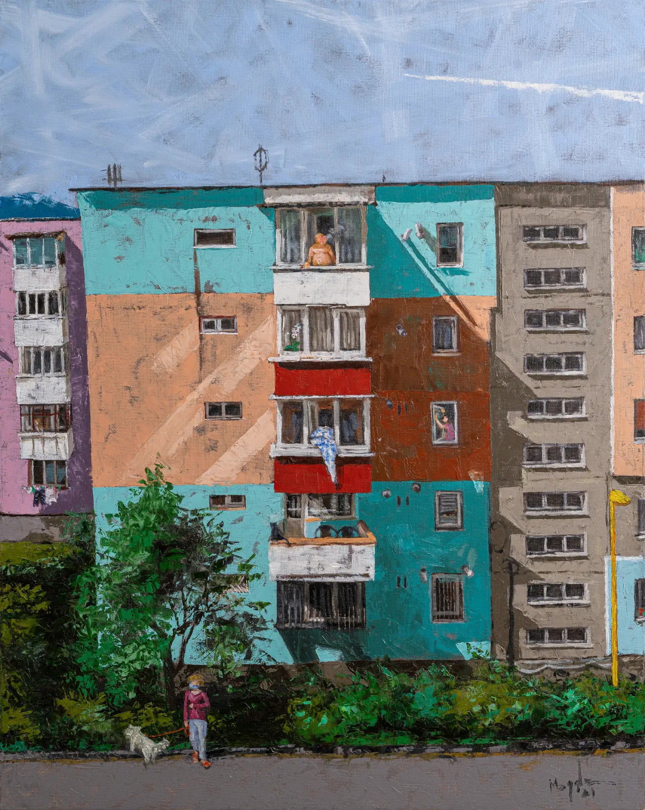 Socialist Modernism Oil Painting Art - Blocks