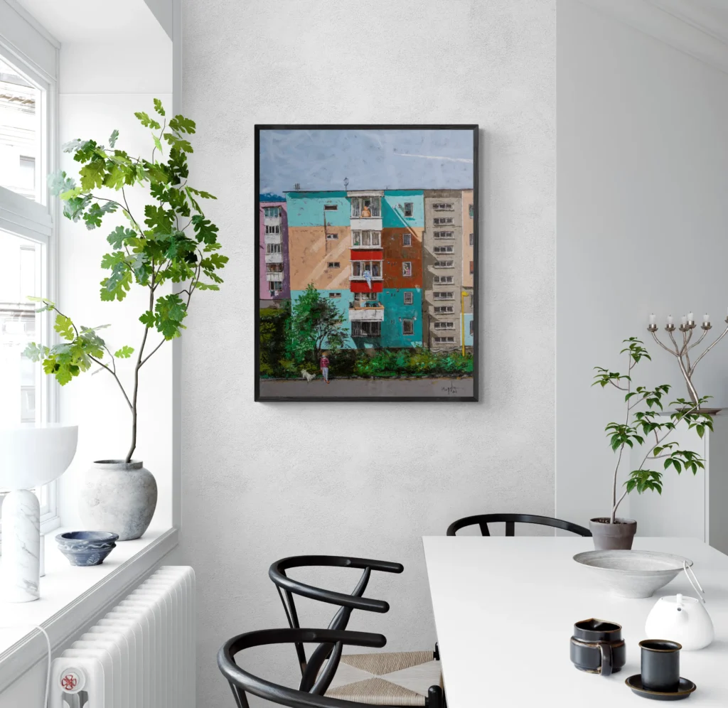 Socialist Modernism Oil Painting Art - Blocks