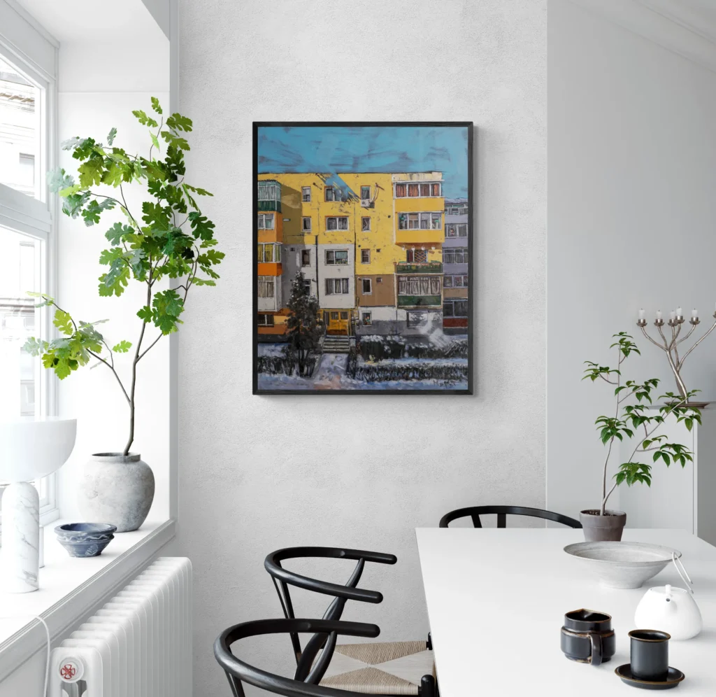 Socialist Modernism Oil Painting Art - Blocks