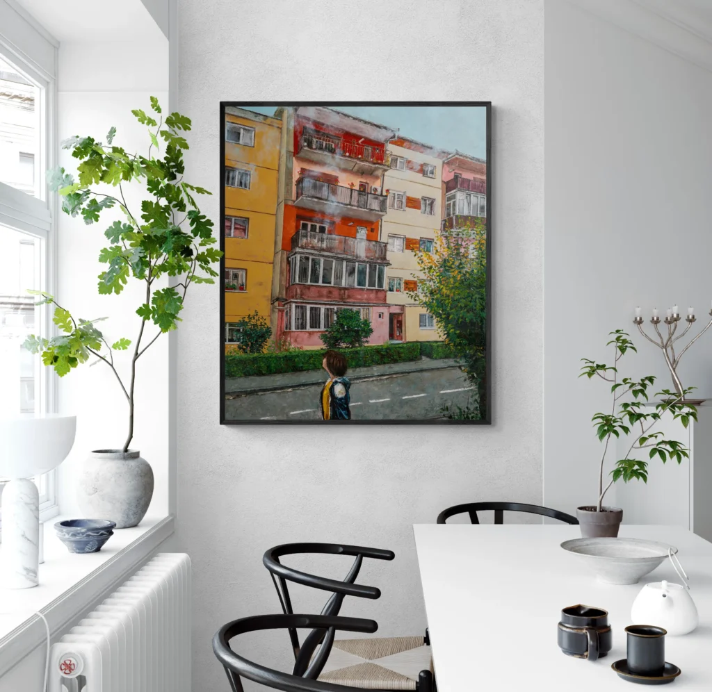Socialist Modernism Oil Painting Art - Blocks