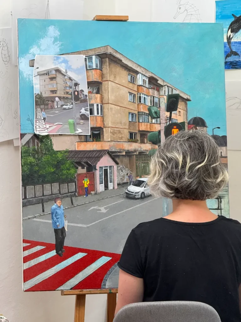 Socialist Modernism Oil Painting Art - Blocks